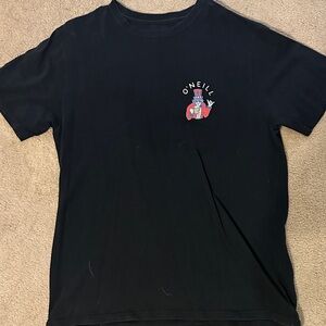 O'Neill Men's Black Tee with Red and Blue Graphic